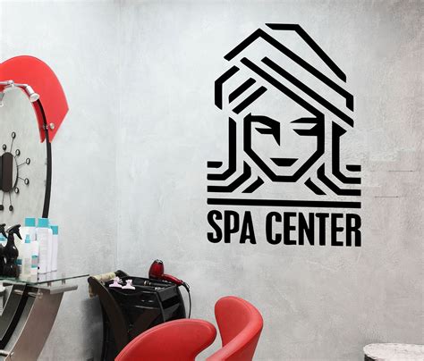 vinyl wall decal spa center woman beauty salon logo stickers unique t 378ig beauty salon