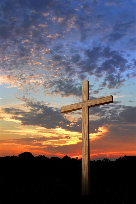 Wooden Cross And Sunset Stock Photo Image Of Religion 5983810