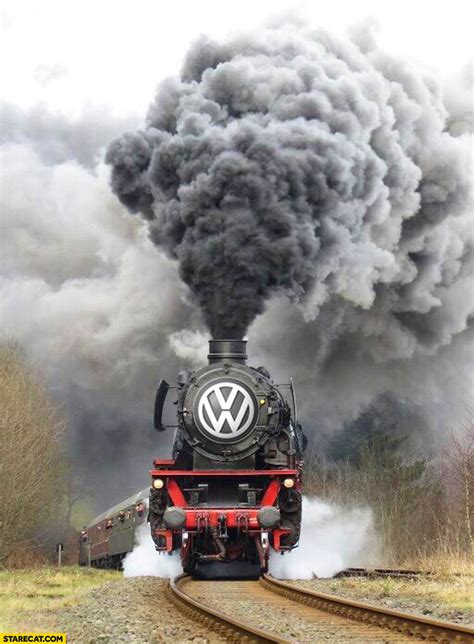 Volkswagen Logo Steam Engine Train Massive Smoke