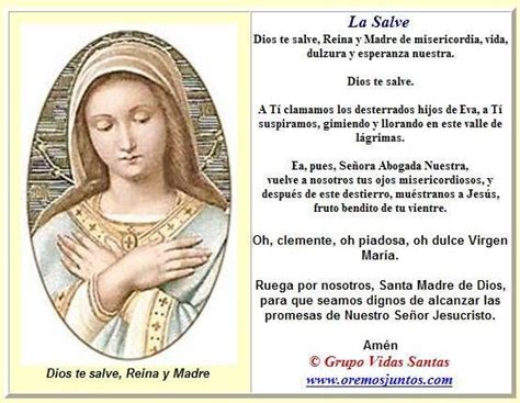 Rincón De La Oración Estampas Oraciones De La Virgen María Salve