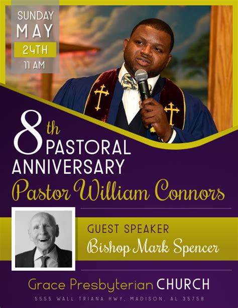 Pastoral Anniversary Celebration Flyer Template Postermywall