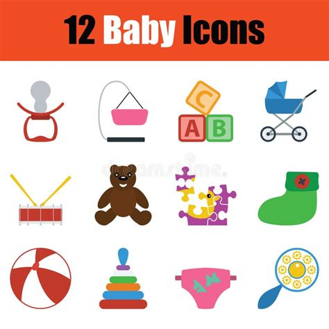 Baby Icon Set Stock Vector Illustration Of Monitor Food 76172484