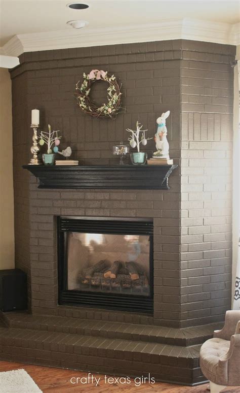 Superb Paint A Brick Fireplace 9 Brown Painted Brick