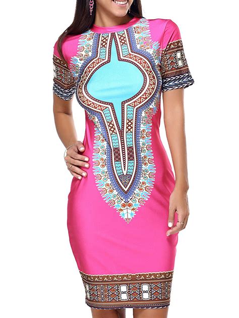 [43 off] ethnic style tribal pattern bodycon dress rosegal