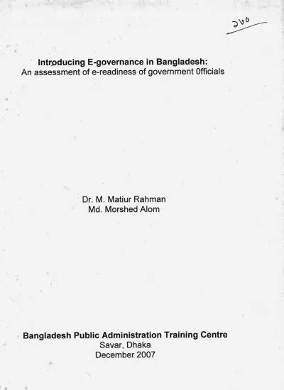 An Assessment Of E Readiness Of Government Officials