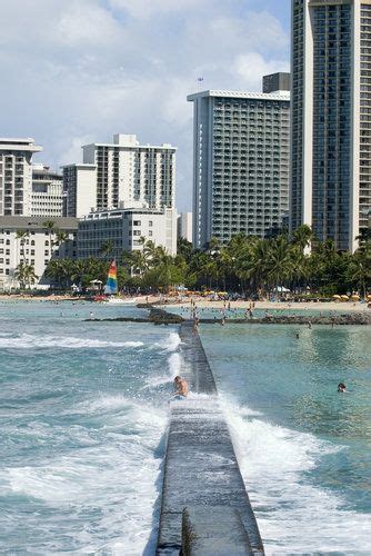 This Sounds Like A Blast Its The Breaker Wall At Waikiki Beach You Swim Out And Sit On It Till