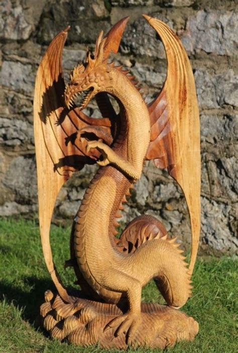 Creative Wooden Artworks And Sculptures21 Dragon Statue Dragon Sculpture Wooden Artwork