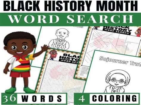 Black History Month Word Search Puzzle Worksheet And Coloring Pages