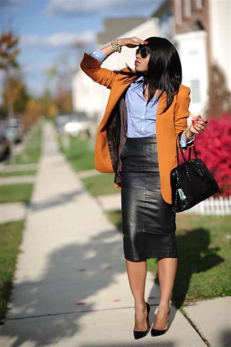 What To Wear On A Brunch Date Black Leather Pencil Skirt — The Buppie