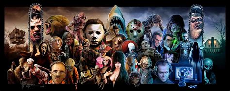 Horror Film Collage | Horror villains, Horror characters, Horror movie icons