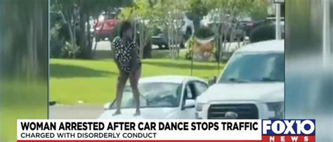 ‘pulled her pants down woman reportedly charged for 10th time after dancing on top of cars in