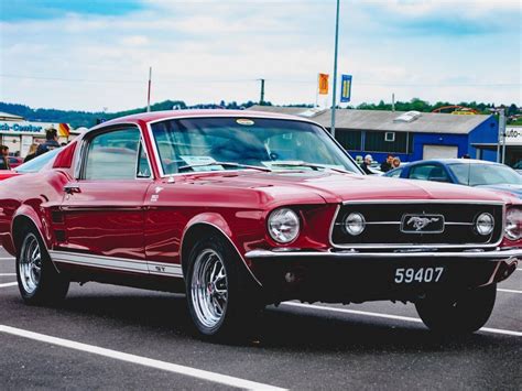 Red Classic Ford Mustang Front Wallpaper Ford Mustang Ford