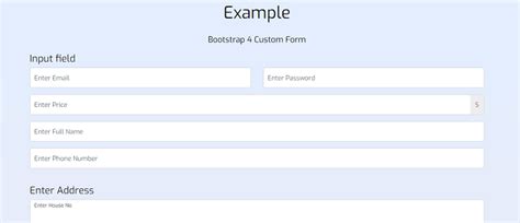 Bootstrap 4 Custom Form Javatpoint