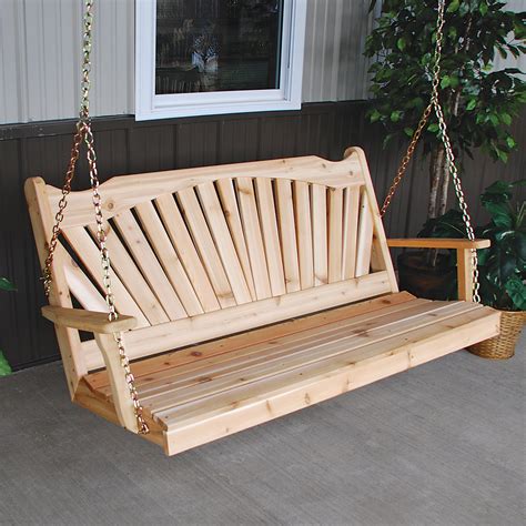 Check spelling or type a new query. A & L Furniture Western Red Cedar Fanback Porch Swing ...