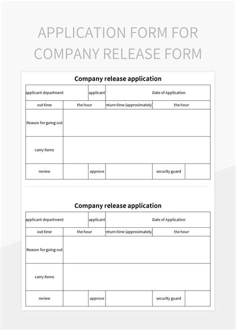 Free Release Form Templates For Google Sheets And Microsoft Excel