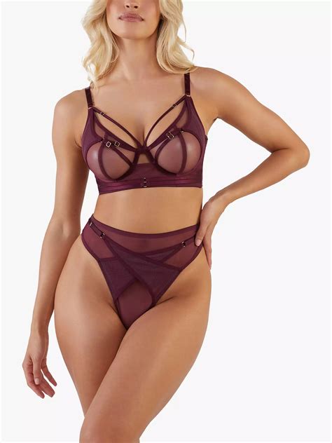 Playful Promises Eddie Crossover Wrap Bra Wine At John Lewis And Partners