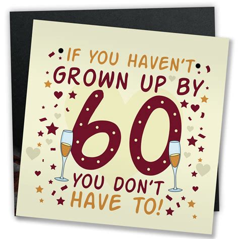 Funny 60th Birthday Card Printable 60th Birthday T For Men Or Women
