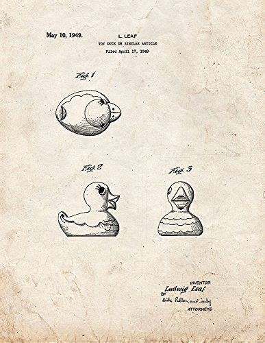 Rubber Duck Patent Print Art Poster Old Look 85 X 11 Dpb013fs4jyg