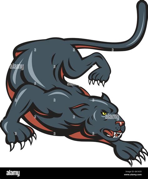 Black Panther Crouching Cartoon Stock Vector Image And Art Alamy