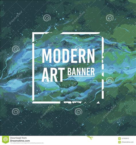 Modern Art Abstract Banner Vector Square Frame For Text Stock Vector