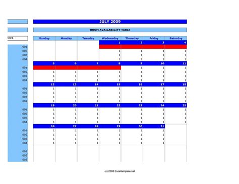 Excel Booking Calendar Template Sampletemplatess Sampletemplatess