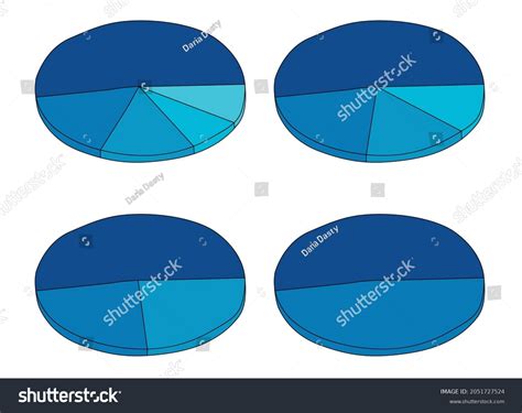 Pie Chart Cartoon Style Vector Diagrams Stock Vector Royalty Free