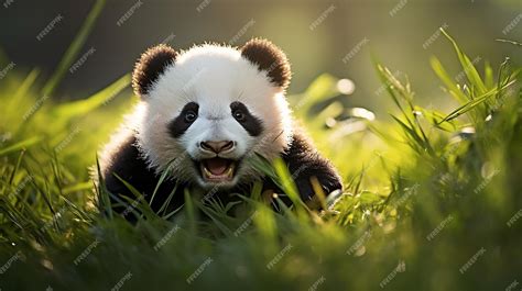 Premium Ai Image Giant Panda Cub Playfully Rolling