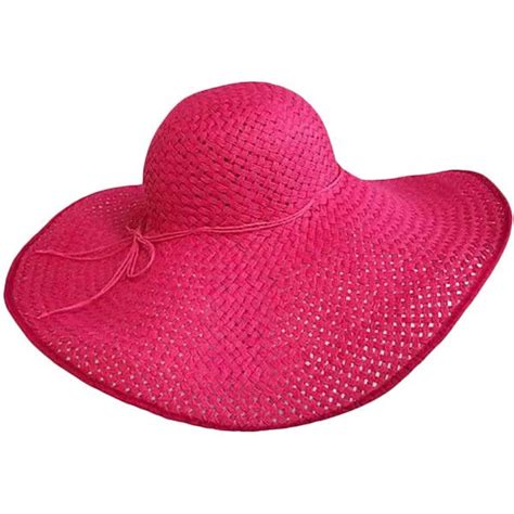 Hot Pink 8 Wide Large Brim Straw Beach Floppy Hat 32 Liked On