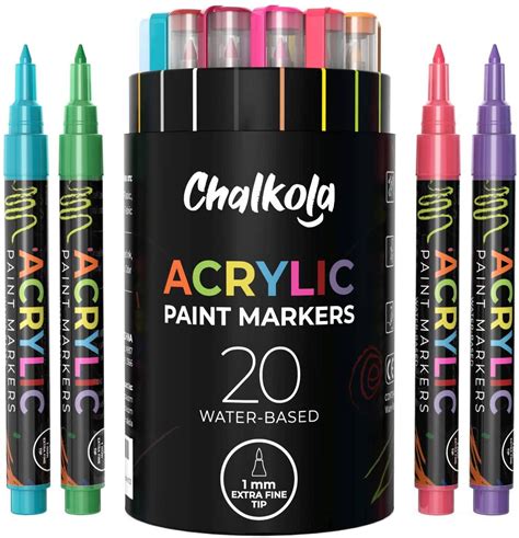 Acrylic Paint Marker Pens Pack Of 20 Fine Tip