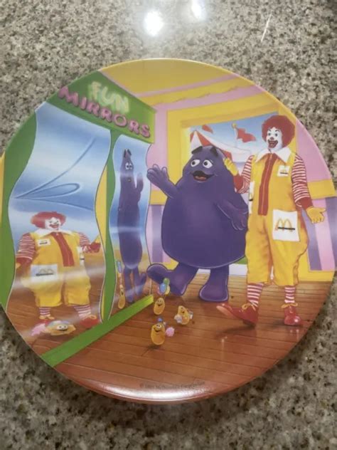 Vintage Mcdonalds Plate 1993 Grimace Ronald Fun Mirrors Mcnuggets