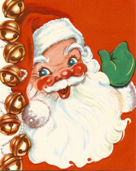 Vintage Retro Santa Claus Christmas Card Digital Download Etsy