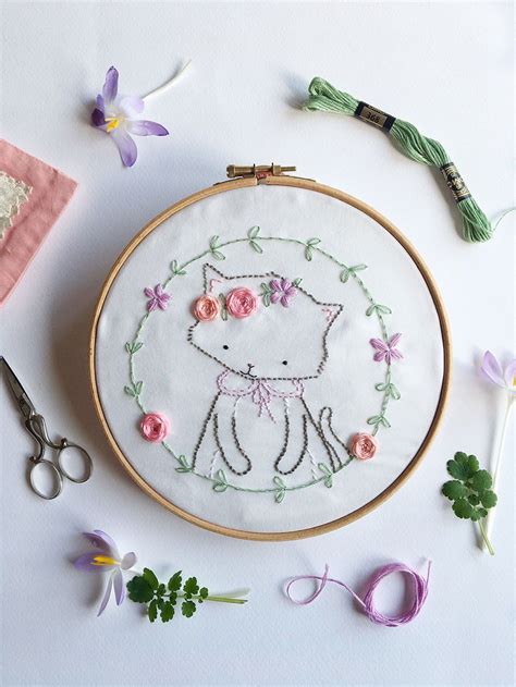 Whether you are an embroidery beginner or a well experienced embroiderer, you must know your machine dealer well because he is you best resource. Little Miss Kitten - Cute Hand Embroidery Kit & Pattern ...