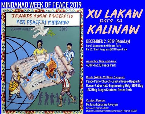 Xavier University Mindanao Week Of Peace 2019 Xu Lakaw Para Sa Kalinaw