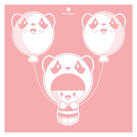 Love Panda Doodle Vector