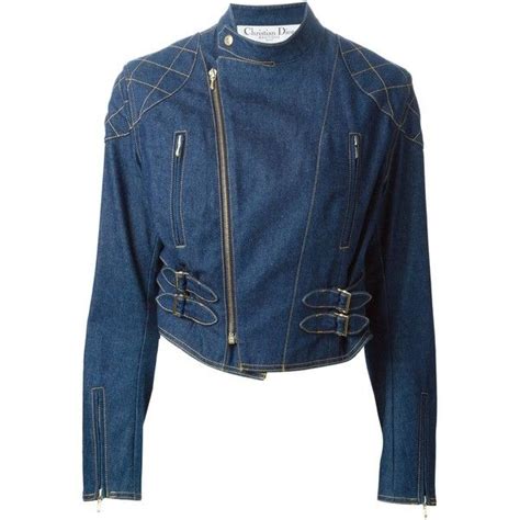 Christian Dior Vintage Denim Biker Jacket 745 Via Polyvore Featuring