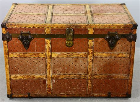 Lot Detail Antique Leather Steamer Trunk
