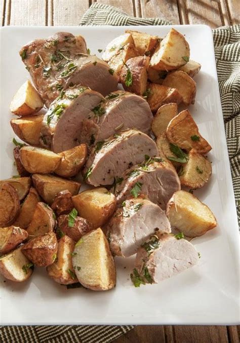 Cover the pork tenderloin with foil and roast for 30 minutes. Roasted Pork Tenderloin with Potatoes | Recipe (With images) | Easy pork tenderloin, Pork and ...