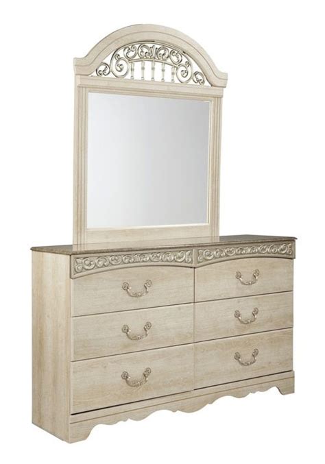 Catalina Antique White Bedroom Mirror (B196 36)   Ashley  