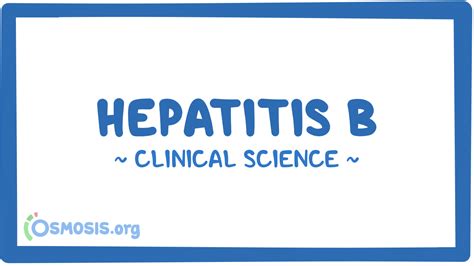 Hepatitis B Clinical Sciences Osmosis Video Library