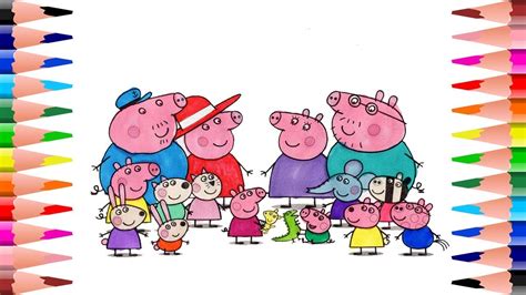 The two kids, peppa and george, are cheering their daddy. Painting Peppa Pig and George Pig Coloring Pages for Kids ...