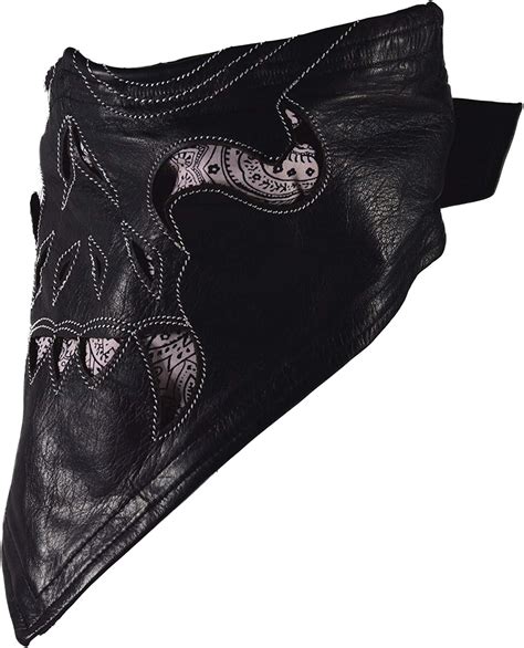 Leather Face Motorcycle Mask Leather Half Face Mask Skull