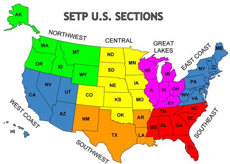 United States Map Divided Into Regions
