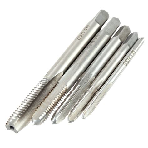 5pcsset High Speed Steel Machine Screw Tap Professional Straight Flute