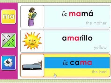 Las sílabas ma me mi mo mu Syllables Bilingual education Elementary spanish Syllable