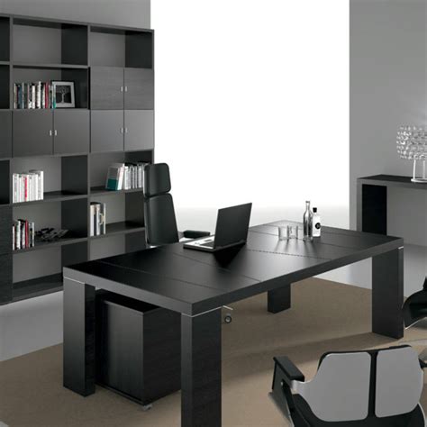 Black Modern Executive Desk Ambience Doré