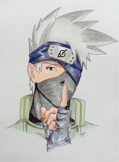 Naruto Shippuden Kakashi Hatake Colored Pencils By Me Ranime