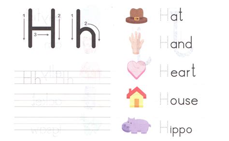 Alphabet Capital And Small Letter H H Worksheet For Kids Preschool Crafts