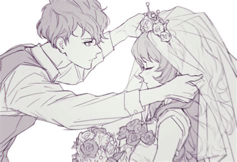 Couple And Wedding Image Anime Monochrome Anime Wedding