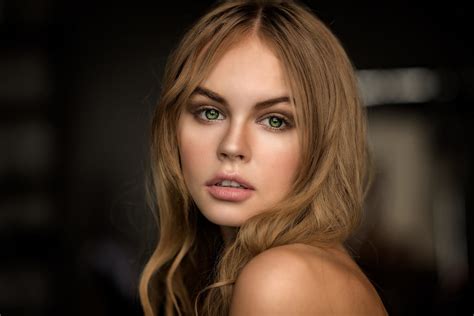 Download Green Eyes Face Blonde Russian Model Woman Anastasiya Scheglova Hd Wallpaper