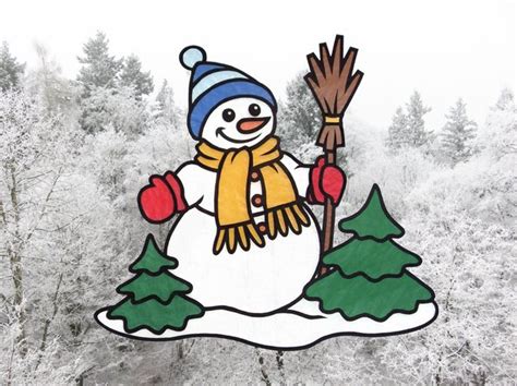 Fensterbild schneemann 18 cm weitere vorlagen für das laubsägen und zubehör für die herstellung von schwibbogen, fensterbilder und pyramiden finden sie in unserem webshop: Fensterbild "Schneemann" - Bastelvorlagen mit Anleitung